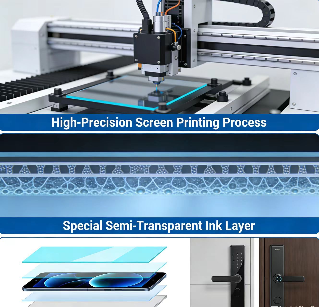 Q2: What kind of processes can achieve the “dead front effect” of cover glass? Answer: