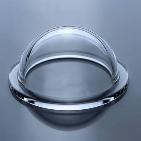 Optical Glass Custom Flanged Fused Silica Hemispherical Dome Lens