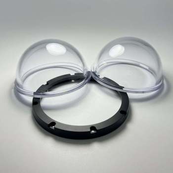 Custom Flanged Hemispherical Camera Glass Dome | AR Coated