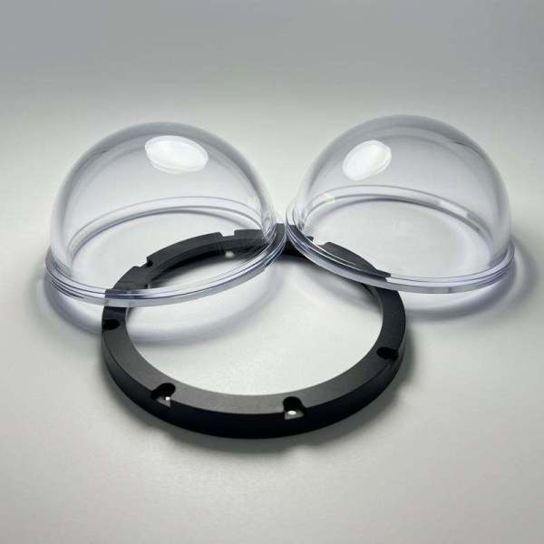 Custom Flanged Hemispherical Camera Glass Dome | AR Coated