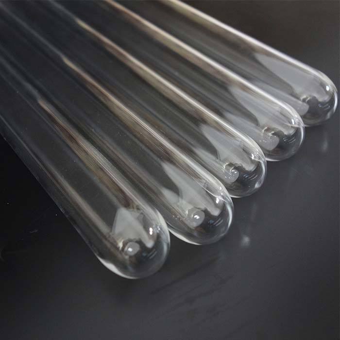 Closed round‑end fused silica quartz test tube