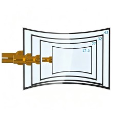 Custom R1500 R2000 Curved Cover Glass industrial display cover | C/J Edge Tempered Touch Glass