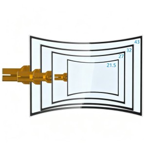 Custom R1500 R2000 Curved Cover Glass | C/J Edge Tempered Touch Glass