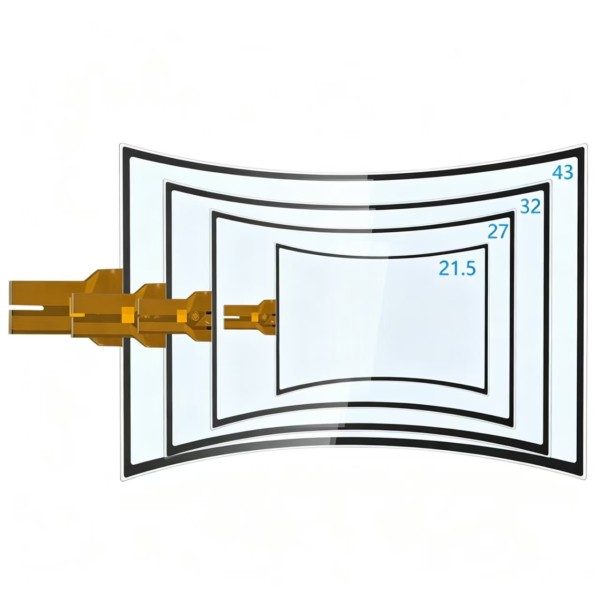 Custom R1500 R2000 Curved Cover Glass | C/J Edge Tempered Touch Glass