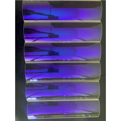 Curved UV Cold Mirror Dichroic Filter, UV Reflect IR Transmit Heat Insulation Glass For UV Curing Equipment