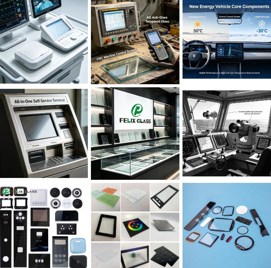 Anti-glare strengthened display cover glass for handheld industrial terminal