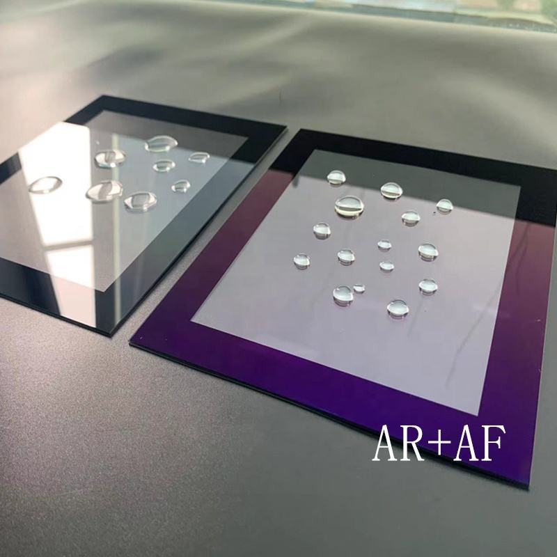 AG AR AF coating anti-glare & fingerprint contrast demonstration
