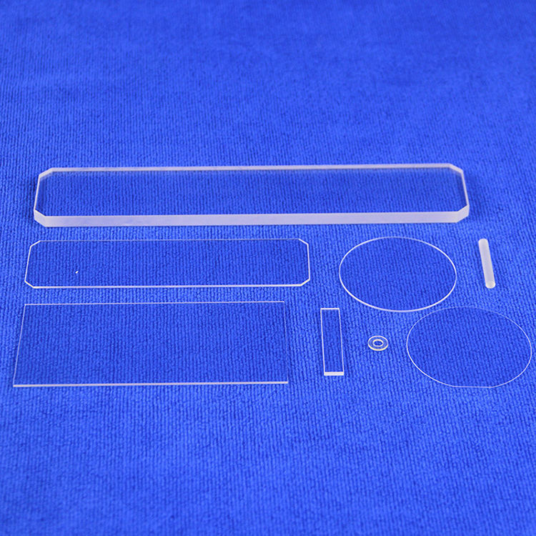 Custom machined quartz plate with drilling, chamfer and slot