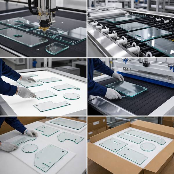 Industrial flat glass production workflow and inspection line