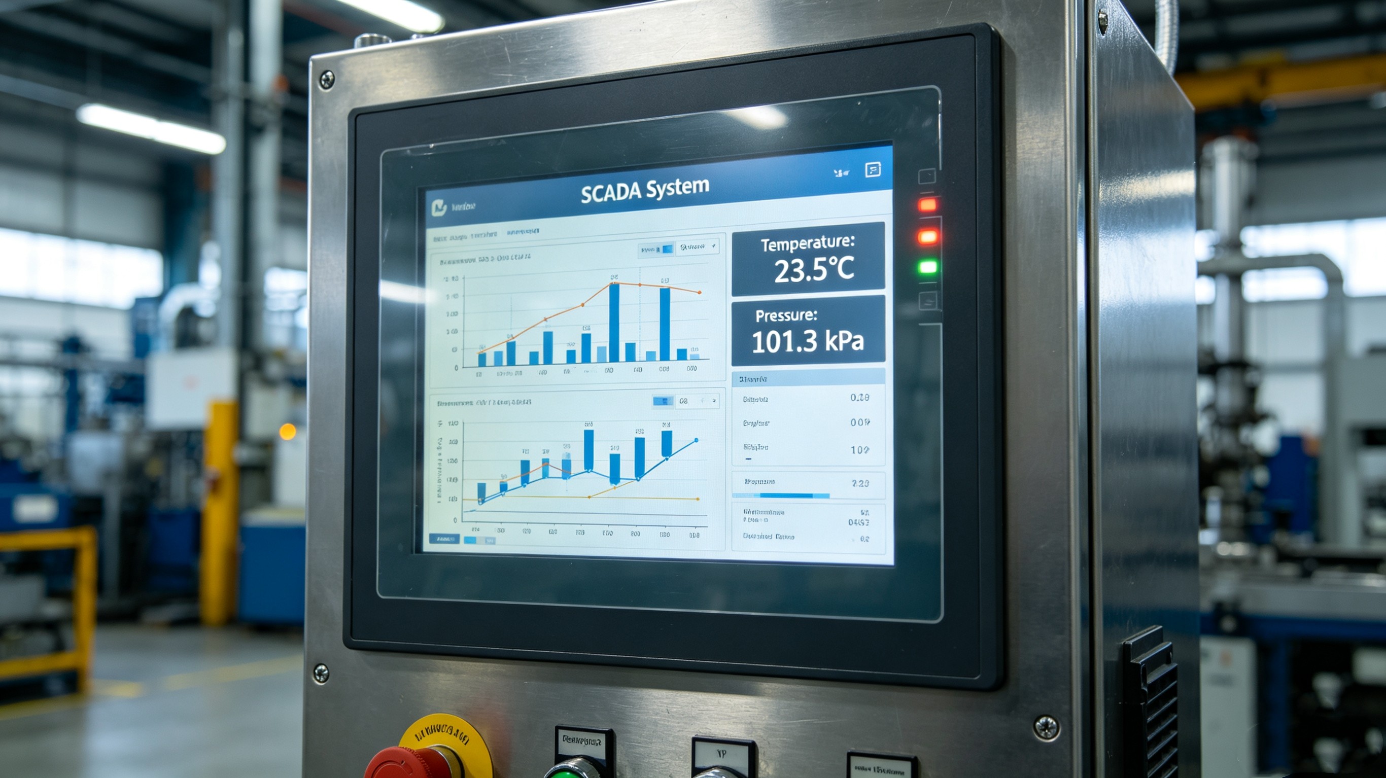 Custom glass cover panel on industrial instrument meter face