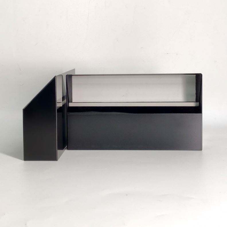black matte painted optical prism sides for stray light control