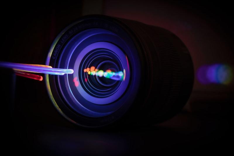 Precision optical lens refractions demonstrating high-quality fused silica UV optical component