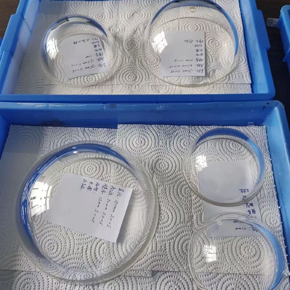 custom BK7 H‑K9L optical dome dimension drawing sketch with sample parts