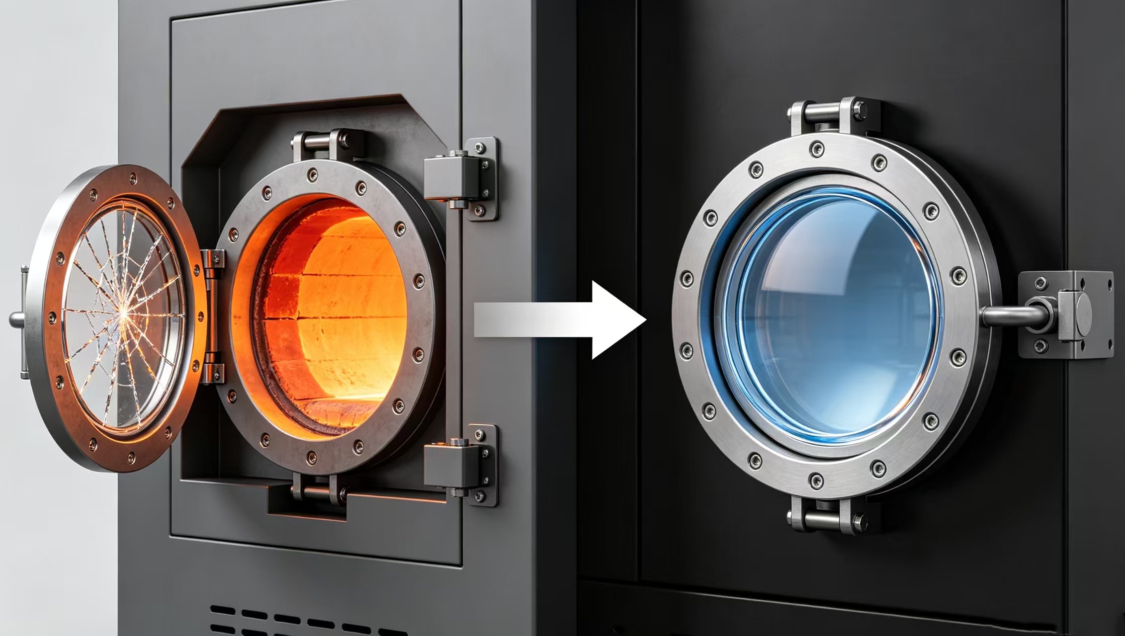 Felix Glass high-temperature optical component manufacturing, sapphire furnace viewport production for industrial kiln monitoring