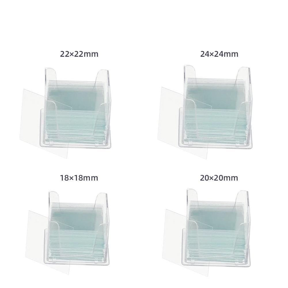Multiple size microscope cover glass slips 18×18 20×20 22×22 24×24 for laboratory microscopy