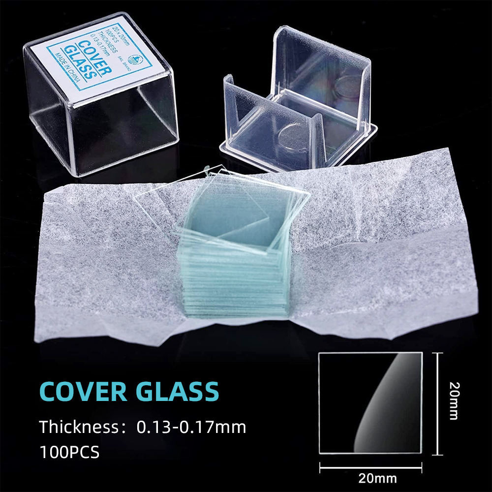 20×20mm thin microscope cover glass slip 0.13-0.17mm thickness