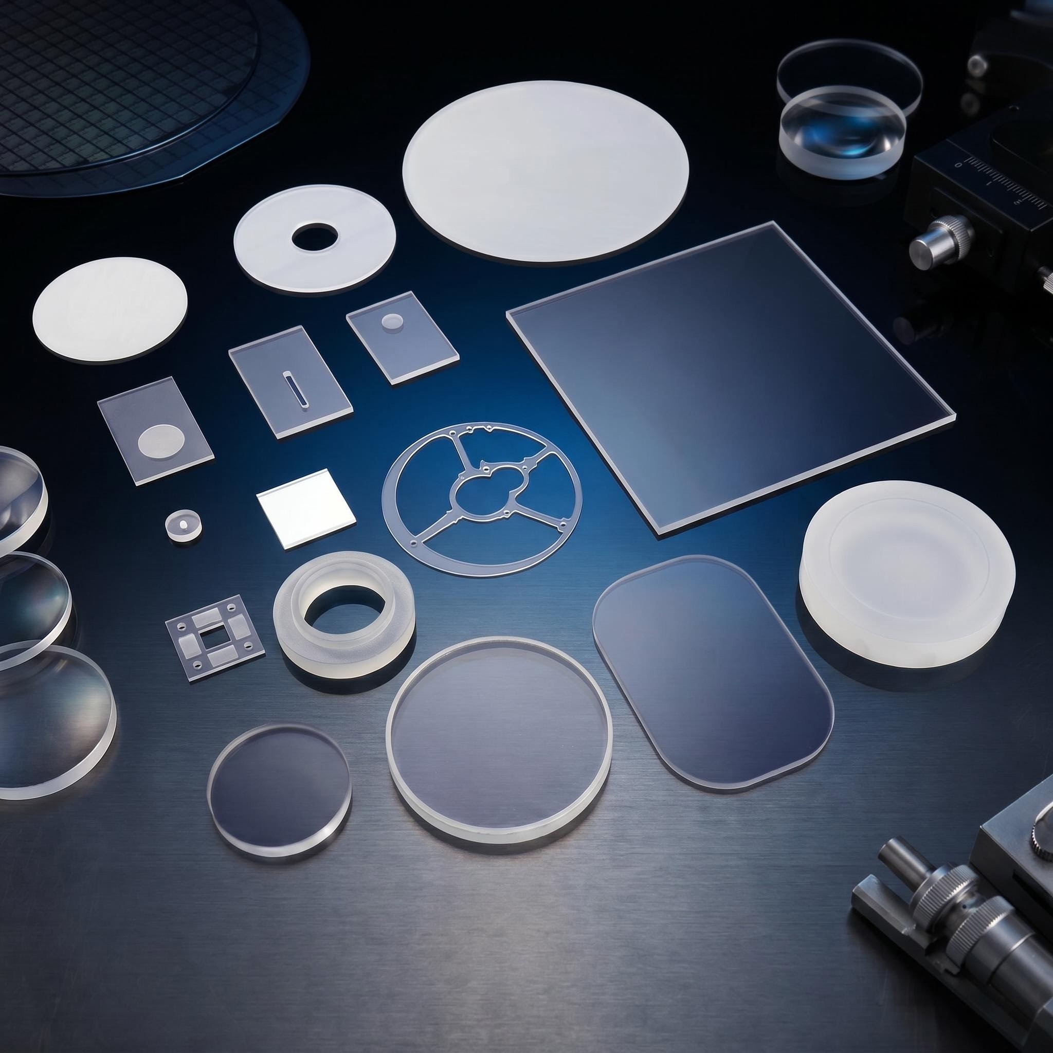 Felix Glass high-purity UV fused silica optical windows, flow cells and lenses for laboratory ultraviolet spectrum testing instruments