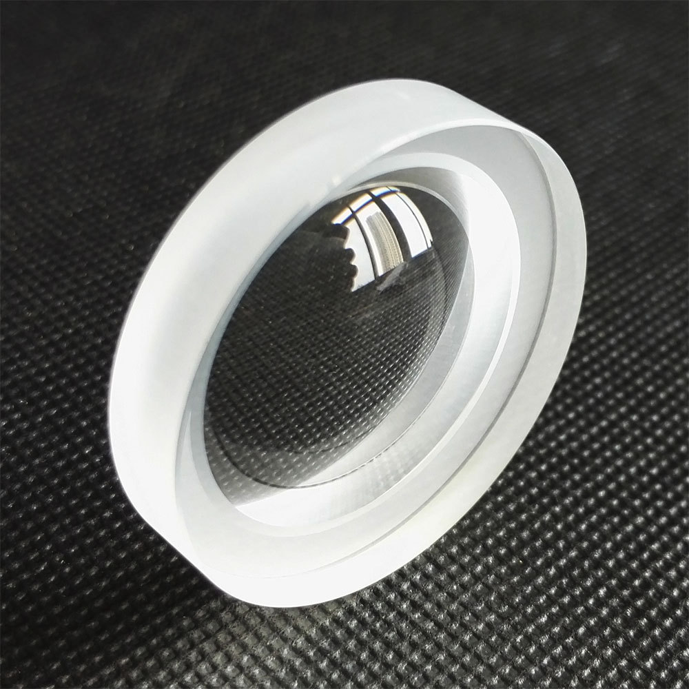 Optical lens refractions demonstrating high transmission N-BK7 glass