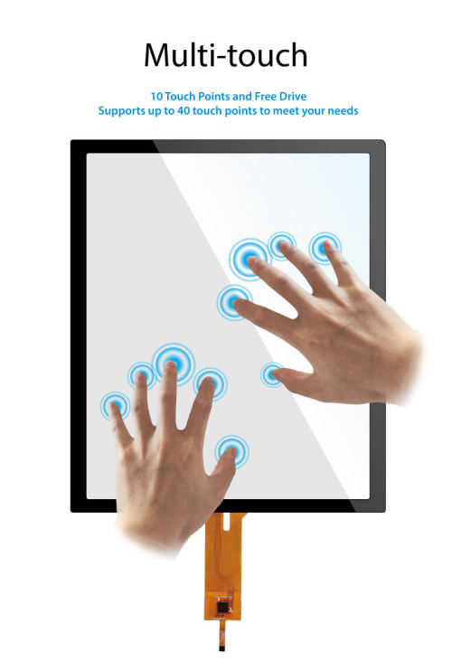 2-32 Inch Custom Projected Capacitive Touch Screen Panel 10-40 Multi Touch Points Support AG AR AF