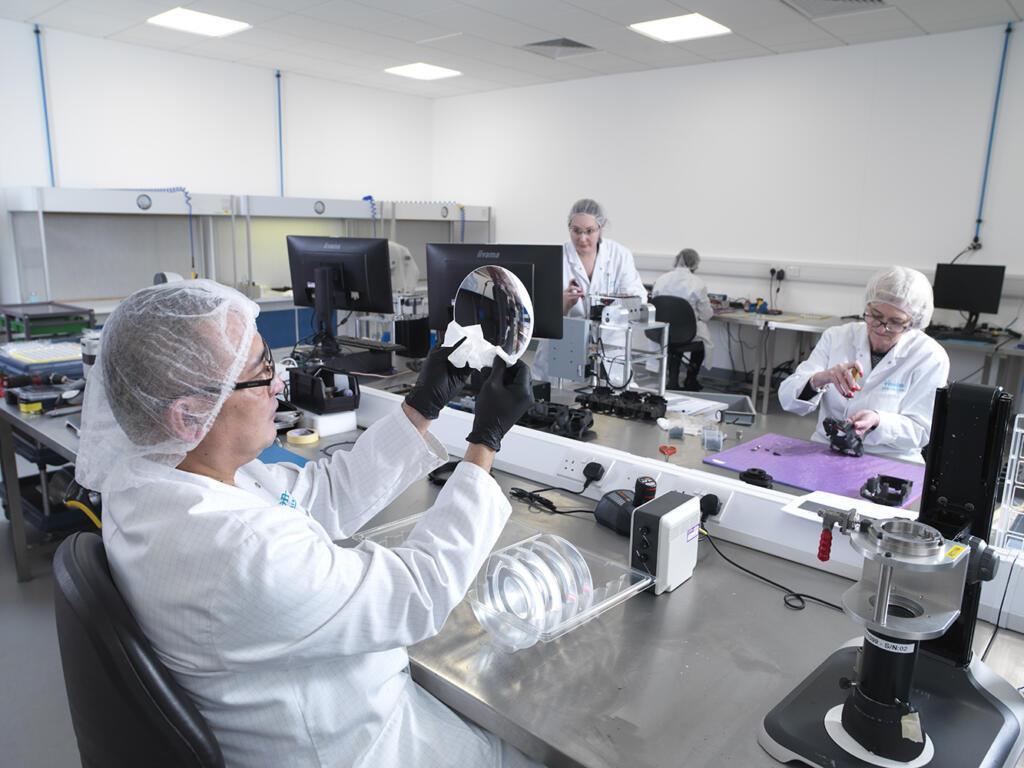 Final optical inspection of custom sapphire dome Felix Glass quality lab