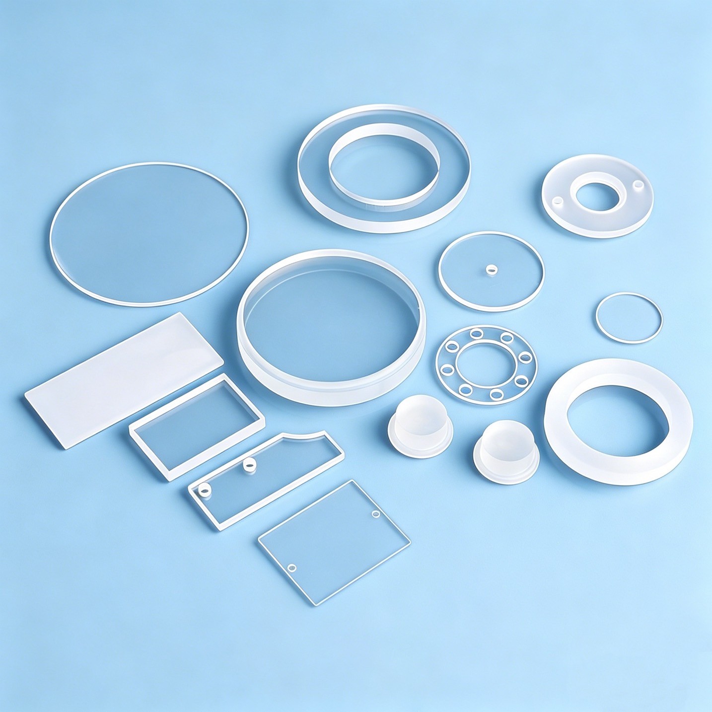 Custom quartz flange high temperature equipment Felix Glass