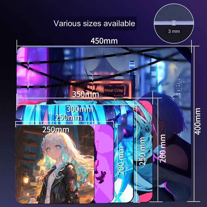 Full‑color pattern printed glass mouse mat
