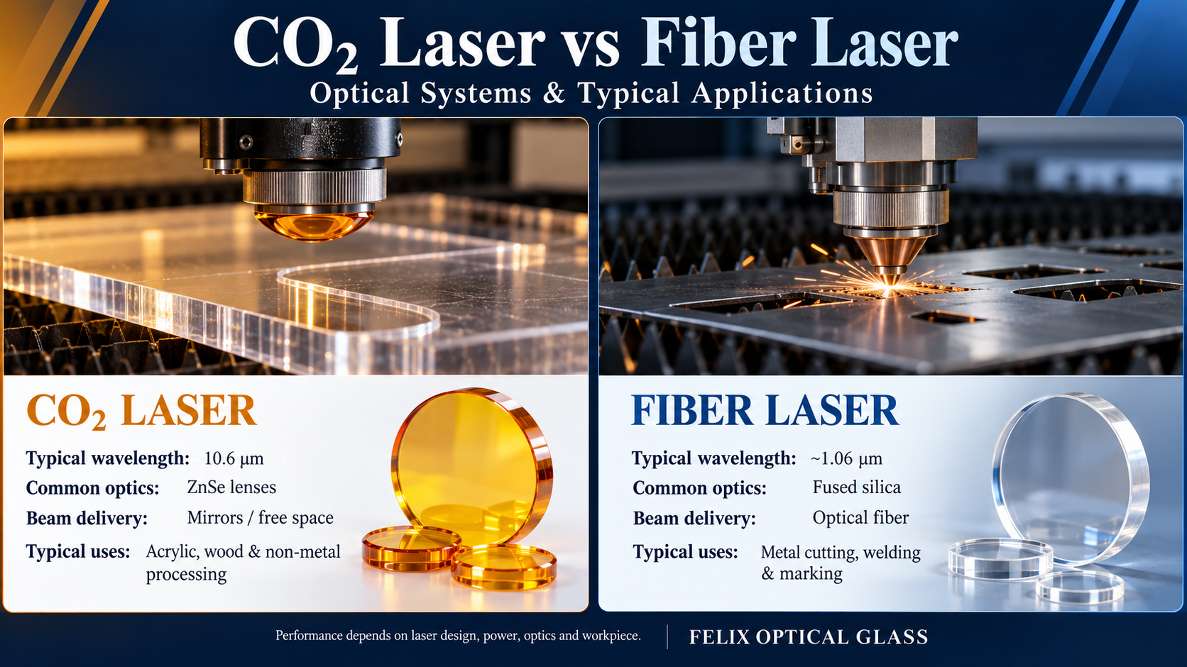 CO2 Laser and Fiber Laser Performance Comparison Chart Felix Glass