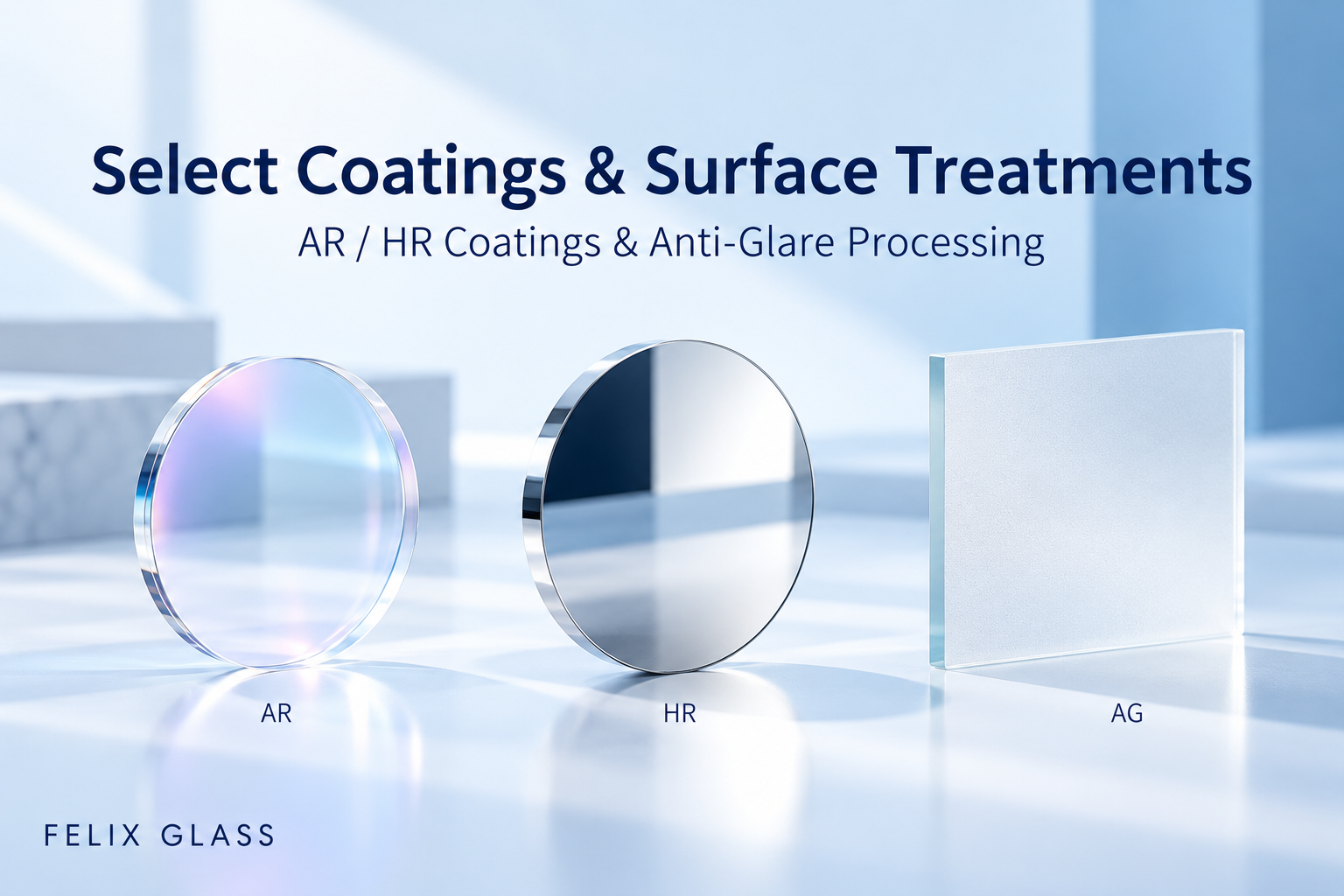 Select Coatings & Surface Treatments ——AR/HR coatings & anti-glare surface processing