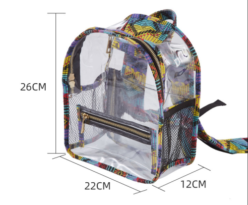 Custom transparent backpack Fashion PVC women's backpack Jelly bag Plastic student backpack