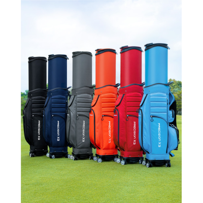 4-Wheel Push Golf Bag - Retractable Handle, Durable & Smooth Rolling for Courses and Travel