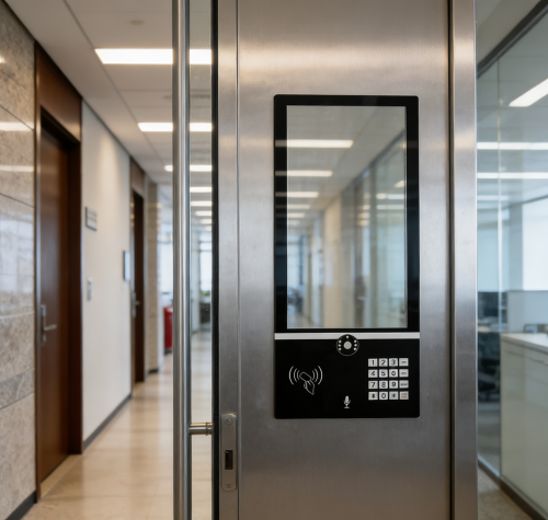 Custom Access Control & Intercom Glass Panel | Tempered AR Coated Touch Screen Cover with Keypad & RFID | FELIX GLASS