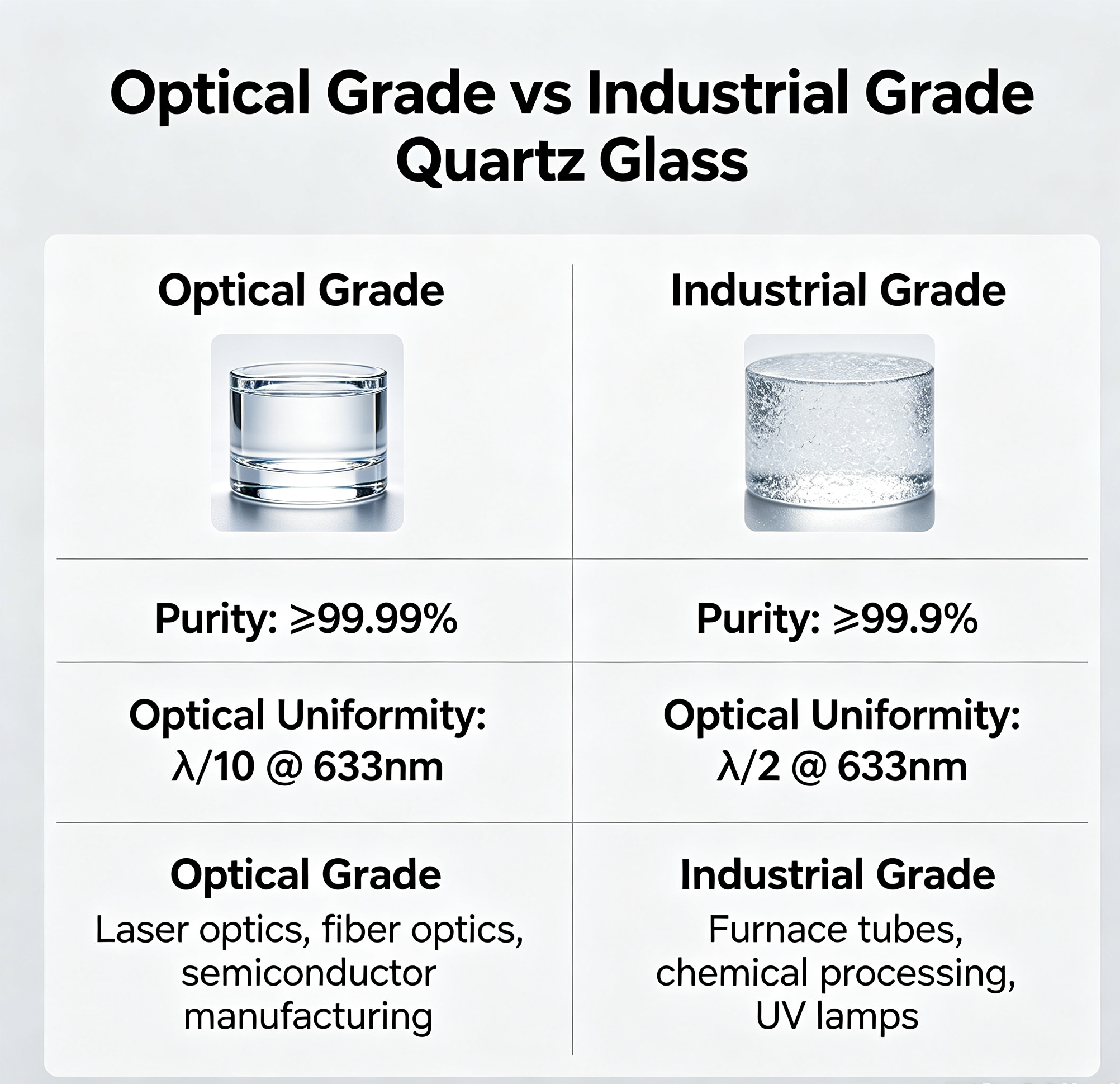 Optical Grade vs Industrial Grade Quartz Glass: How to Choose the Right Quality Level