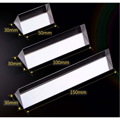 Custom N-BK7 Triangular Dispersive Prism 30mm Cross Section Light Spectrum Teaching Optical Prism