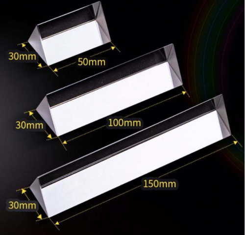 Custom N-BK7 Triangular Dispersive Prism 30mm Cross Section Light Spectrum Teaching Optical Prism