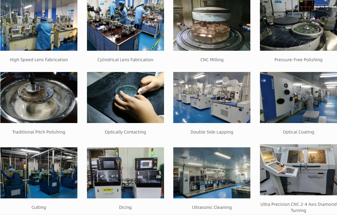 CNC precision grinding & shaping machine for custom BK7 optical glass lens, prism and window