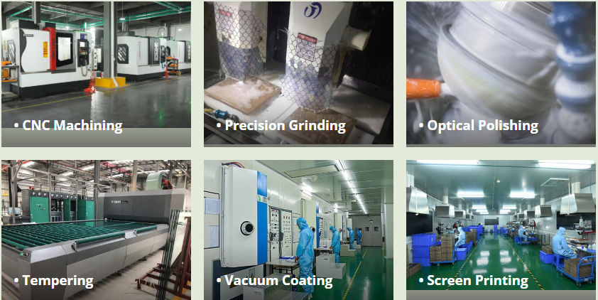 Felix Glass precision optical glass CNC machining and quality inspection for industrial medical and aerospace applications