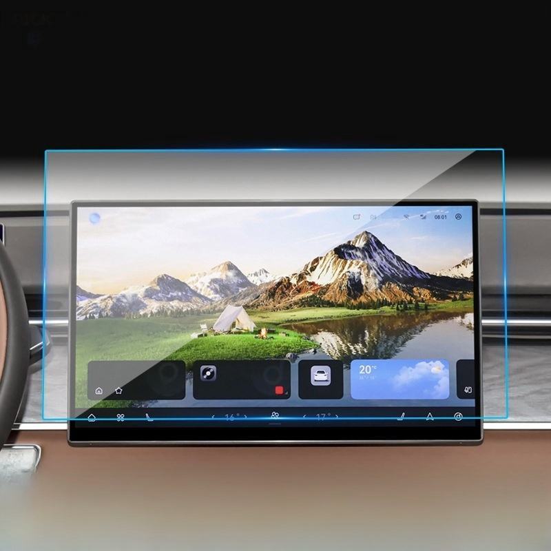 Automotive sapphire touch cover glass close-up