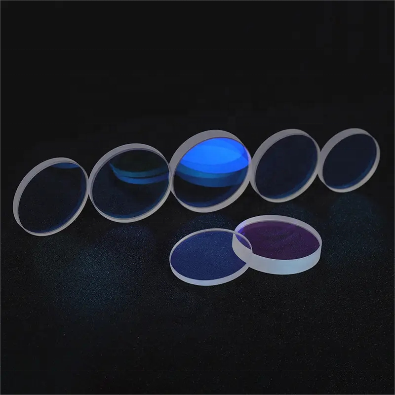 Precision optical lens refractions demonstrating high-quality fused silica UV optical component
