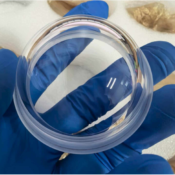 Custom JGS2 fused silica quartz domes. UV optimized transmission for sensor & aerospace.