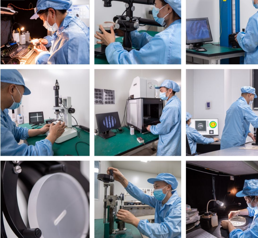 BK7 H‑K9L optical dome factory inspection and quality‑control workshop