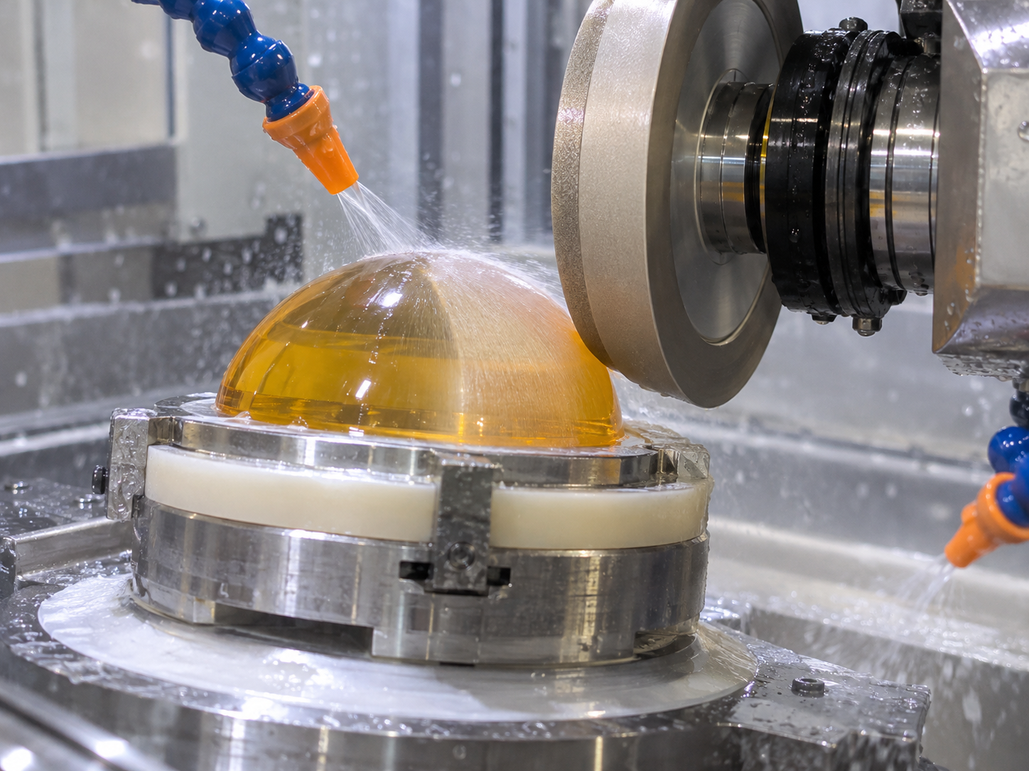 Optical polishing of infrared dome surfaces