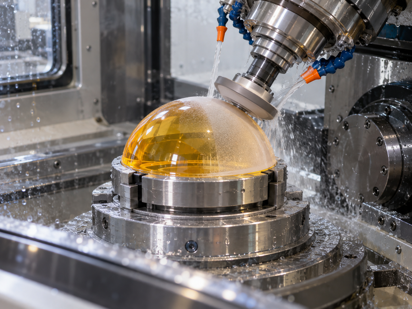 CNC grinding hemispherical ZnS dome