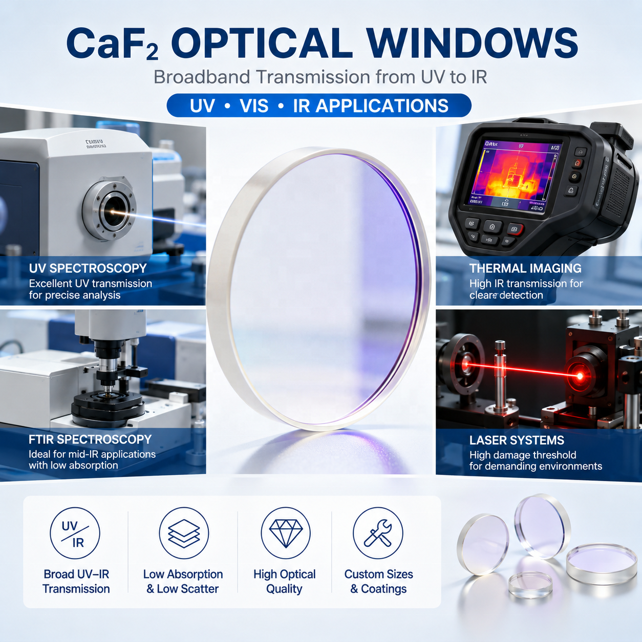 CaF2 Optical Window Felix Glass