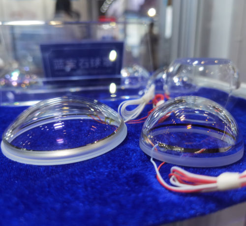 Custom ITO Conductive Glass Dome for heating, sensing and optical integration