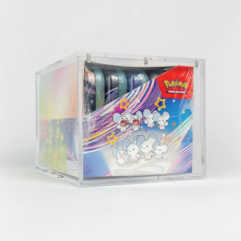 Premium Acrylic Display Case for Pokémon Mini Tins | UV-Resistant Magnetic Collector Box