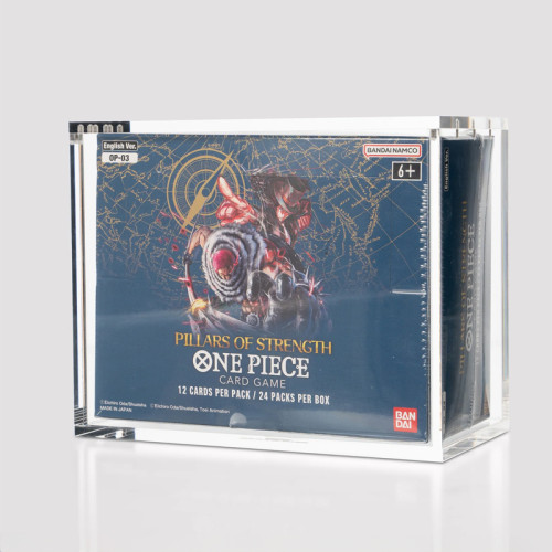 Acrylic Display Case For One Piece 01-03 Booster Box (white Bottom)