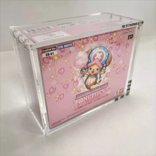 Acrylic Display Case For One Piece 01-03 Booster Box (white Bottom)