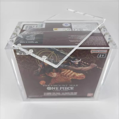 Acrylic Display Case For One Piece 01-03 Booster Box (white Bottom)