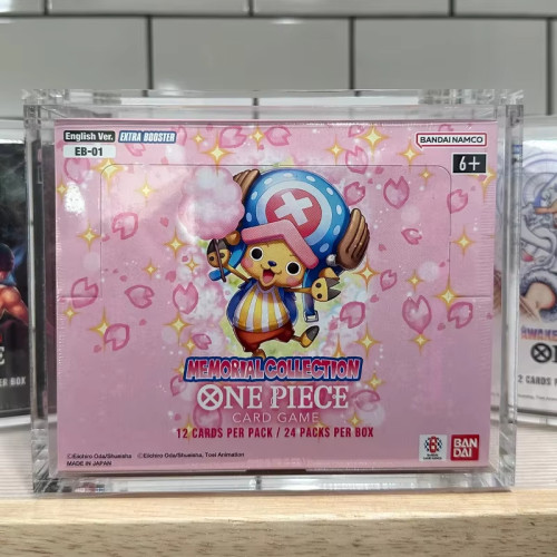 Acrylic Display Case For One Piece 01-03 Booster Box (white Bottom)