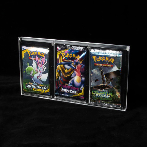 ScrewDonw  Acrylic Display Case For Tcg Booster Packs (3 Slots)